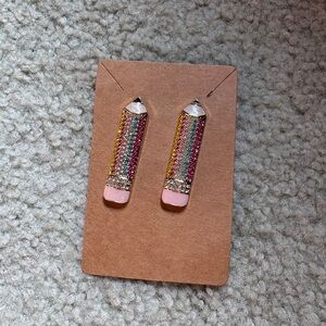 Colorful and Sparkly Pencil Earrings